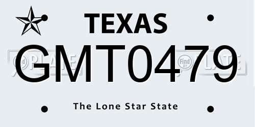 GMT0479 Texas License Plate