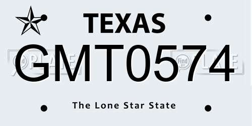 GMT0574 Texas License Plate
