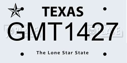 GMT1427 Texas License Plate
