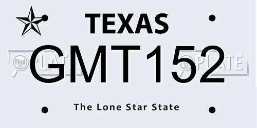 GMT152 Texas License Plate