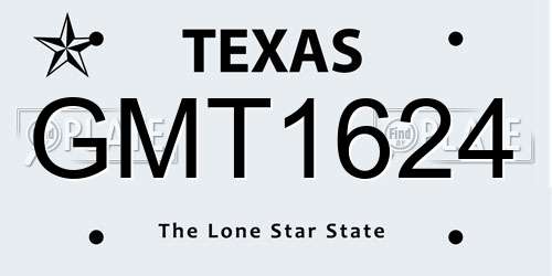 GMT1624 Texas License Plate
