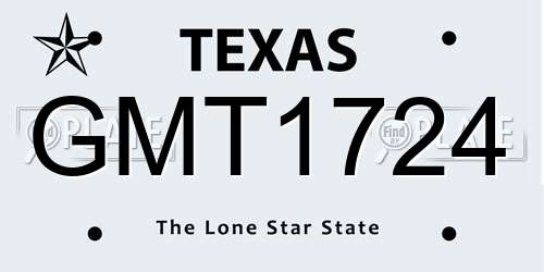 GMT1724 Texas License Plate