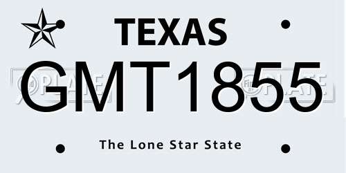 GMT1855 Texas License Plate