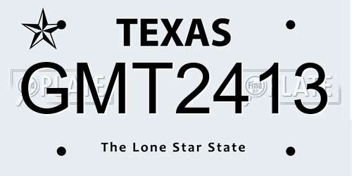 GMT2413 Texas License Plate