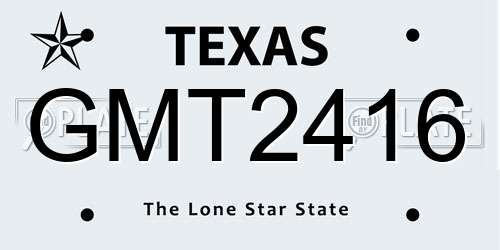 GMT2416 Texas License Plate
