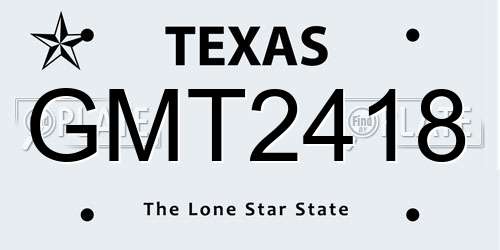 GMT2418 Texas License Plate
