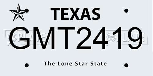 GMT2419 Texas License Plate