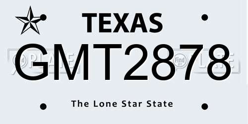 GMT2878 Texas License Plate