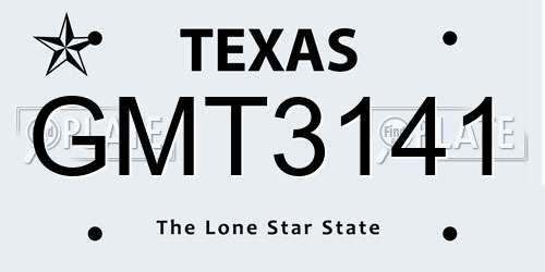 GMT3141 Texas License Plate