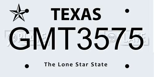 GMT3575 Texas License Plate