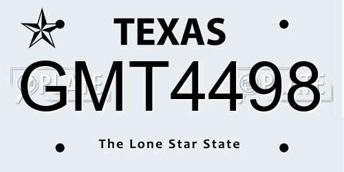 GMT4498 Texas License Plate