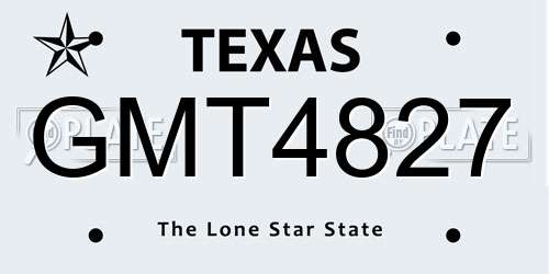 GMT4827 Texas License Plate