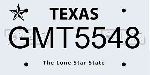 GMT5548 Texas License Plate
