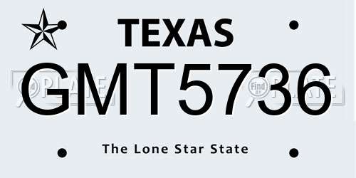 GMT5736 Texas License Plate