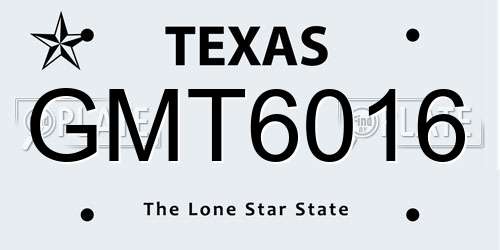 GMT6016 Texas License Plate
