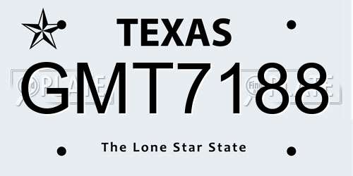 GMT7188 Texas License Plate