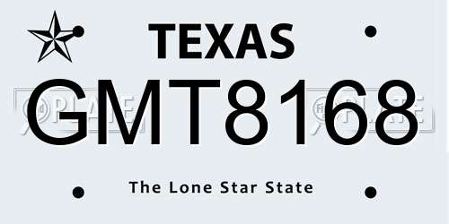 GMT8168 Texas License Plate