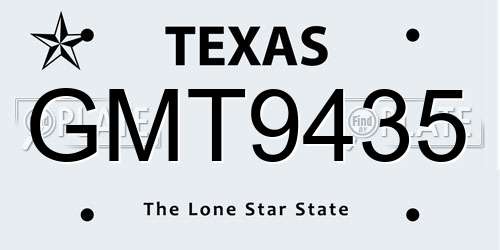 GMT9435 Texas License Plate