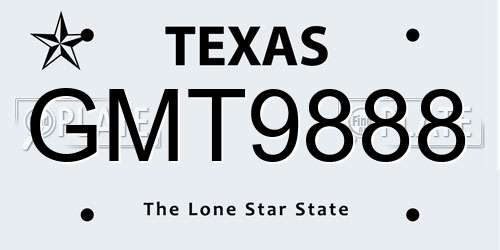 GMT9888 Texas License Plate