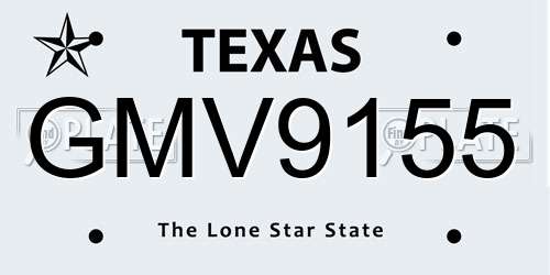 GMV9155 Texas License Plate