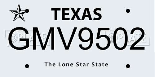 GMV9502 Texas License Plate