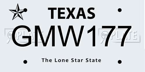 GMW177 Texas License Plate