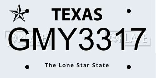 GMY3317 Texas License Plate