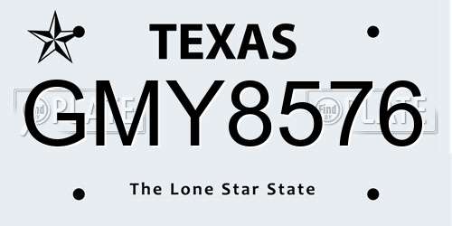 GMY8576 Texas License Plate