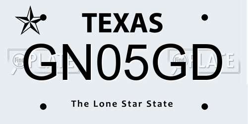 GN05GD Texas License Plate