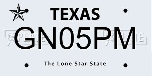 GN05PM Texas License Plate