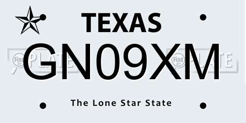 GN09XM Texas License Plate