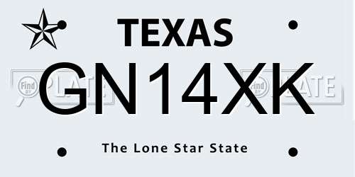 GN14XK Texas License Plate