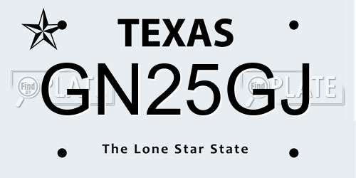 GN25GJ Texas License Plate