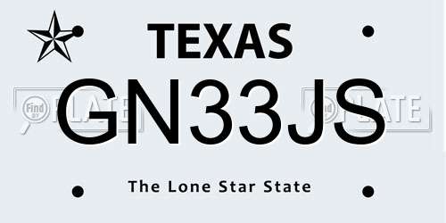 GN33JS Texas License Plate