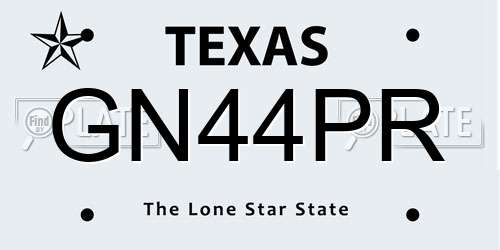 GN44PR Texas License Plate