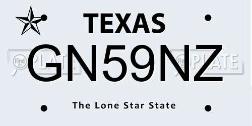 GN59NZ Texas License Plate