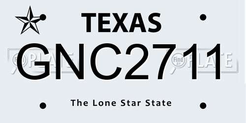 GNC2711 Texas License Plate