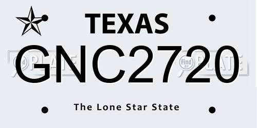 GNC2720 Texas License Plate