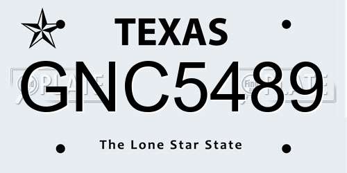 GNC5489 Texas License Plate
