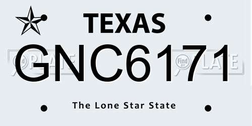 GNC6171 Texas License Plate