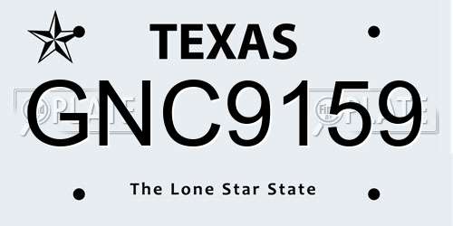 GNC9159 Texas License Plate