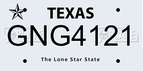 GNG4121 Texas License Plate