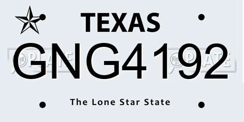 GNG4192 Texas License Plate