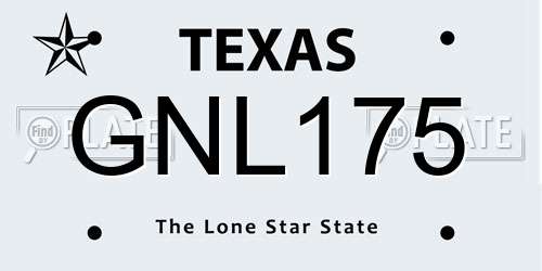GNL175 Texas License Plate
