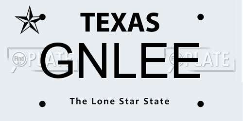 GNLEE Texas License Plate