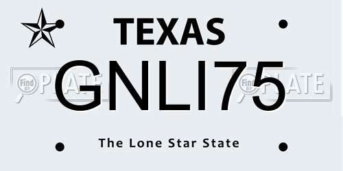 GNLI75 Texas License Plate