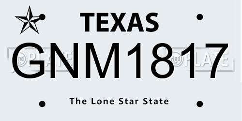 GNM1817 Texas License Plate