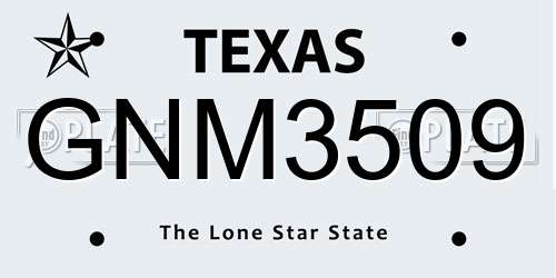 GNM3509 Texas License Plate