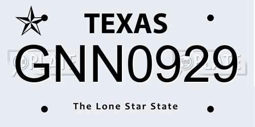GNN0929 Texas License Plate