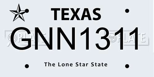GNN1311 Texas License Plate